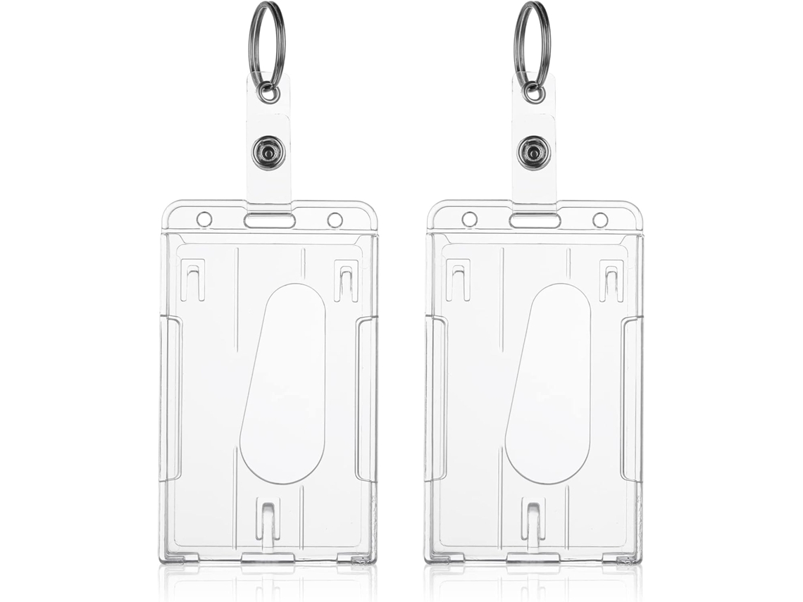 Paquete De 2 Estuches Para Tarjetas De Identificación Con Llavero