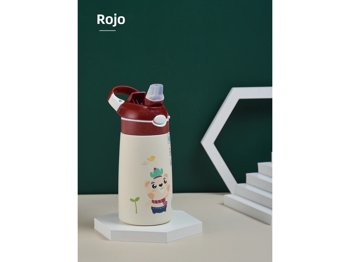 Garrafa de Água Reutilizável com Canudo, 414 Ml (14 Oz), em Aço Inoxidável com Tampa MDUG (estilo 8)