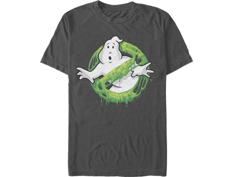 Camiseta Unisexo DEEPSTONE Slime Logo Ghostbusters Carbón (S)