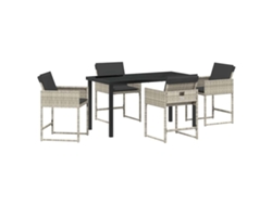 Maison Exclusive - Conjunto De Comedor De Jardín 5 Pcs Gris Claro Ratán Sintético