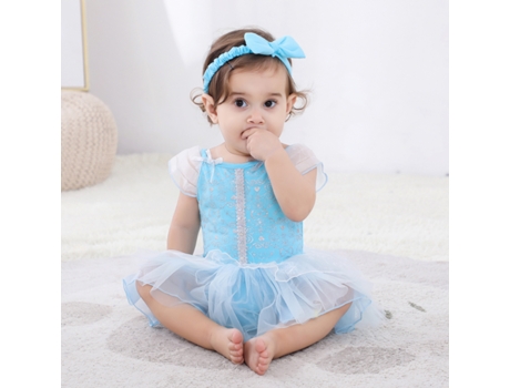 Disfraz navideño princesa Elsa Cosplay bebé mameluco de una pieza 90cm