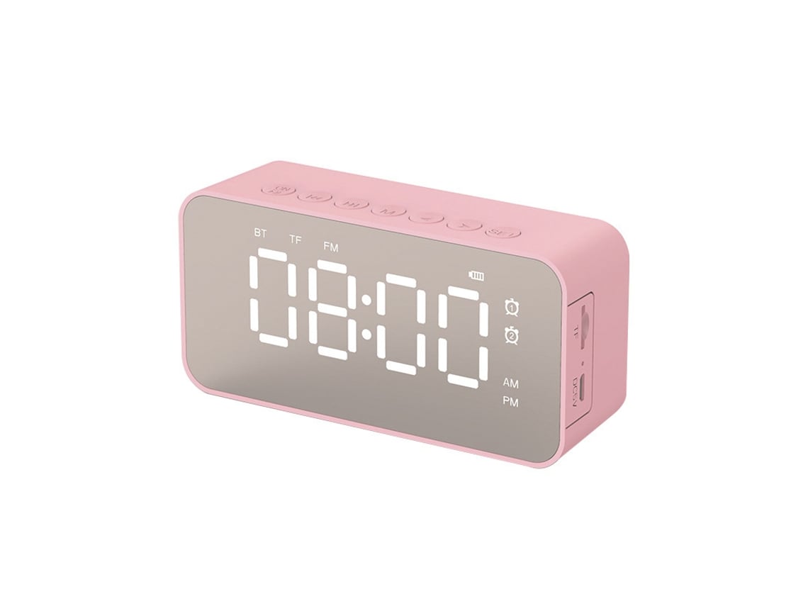 Altavoz Bluetooth inalámbrico Yuysan, despertador, audio compatible con reproducción de tarjetas Q6 1400 mA, color rosa