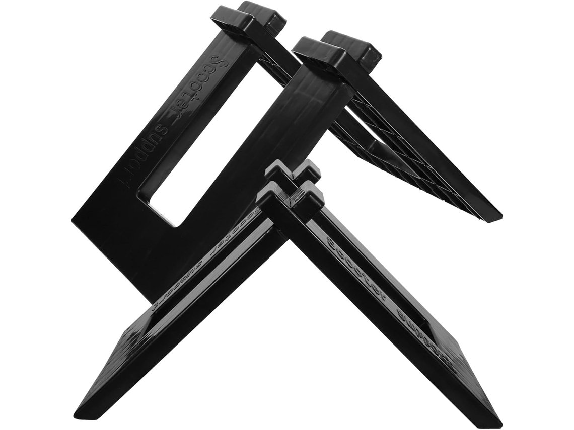 Soporte Portátil Bicicletas Equilibrio Plástico Negro Fácil Limpiar 2 Piezas Garajes Oficinas Creativo