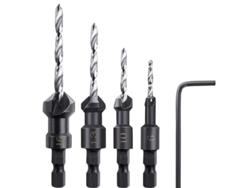 Broca Para Enlucido De Nogal, 4 Brocas Cónicas Hexagonales Con Llave Pequeña, Broca Cónica Para Enlucido De Madera.