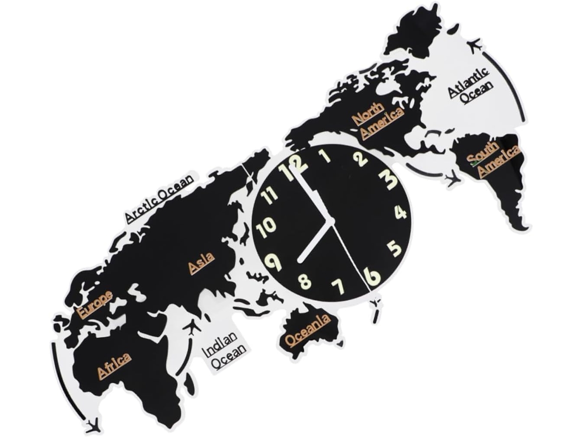 Reloj De Pared Silencioso Sin Pilas Con Mapa Del Mundo, Fabricado En Acrílico, Con Un Diseño Moderno Y Elegante.