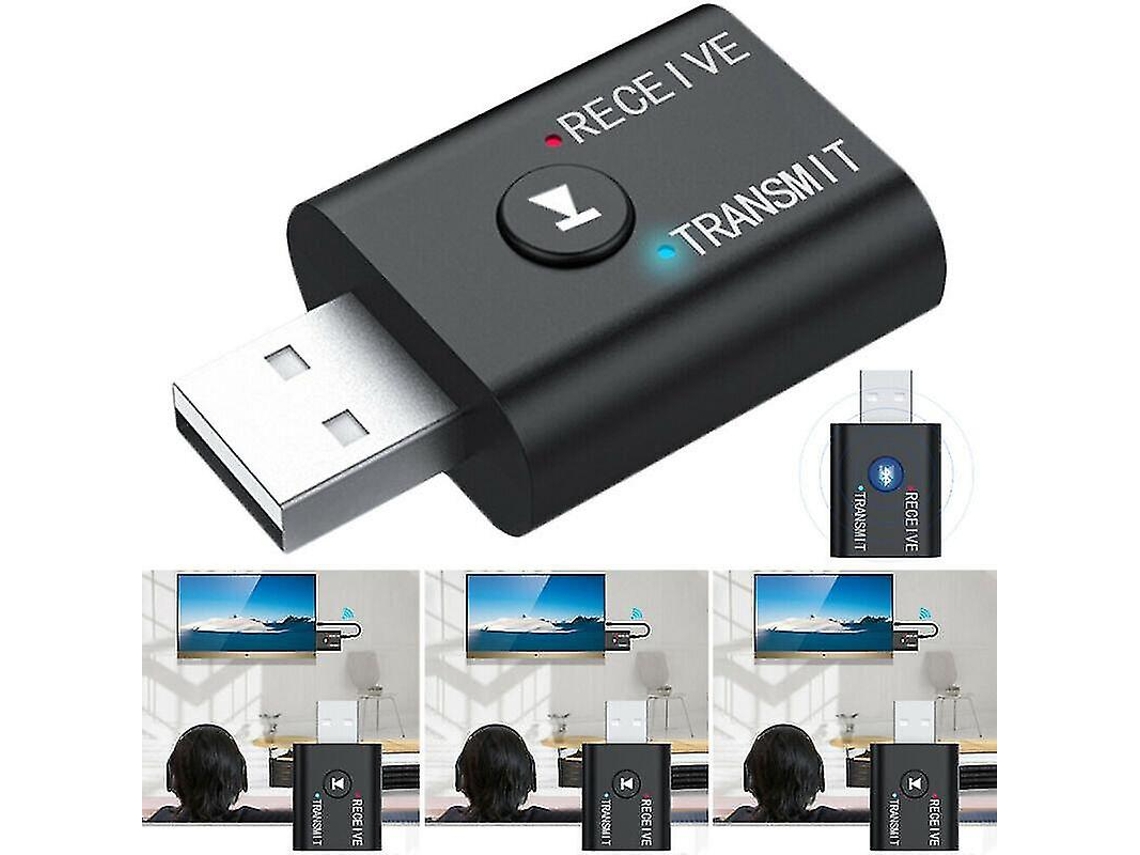 Transmisores Bluetooth para coche, receptor de audio, transmisor USB Bluetooth 5.0, 2 en 1 para TV, ordenador y altavoz. Rosewell