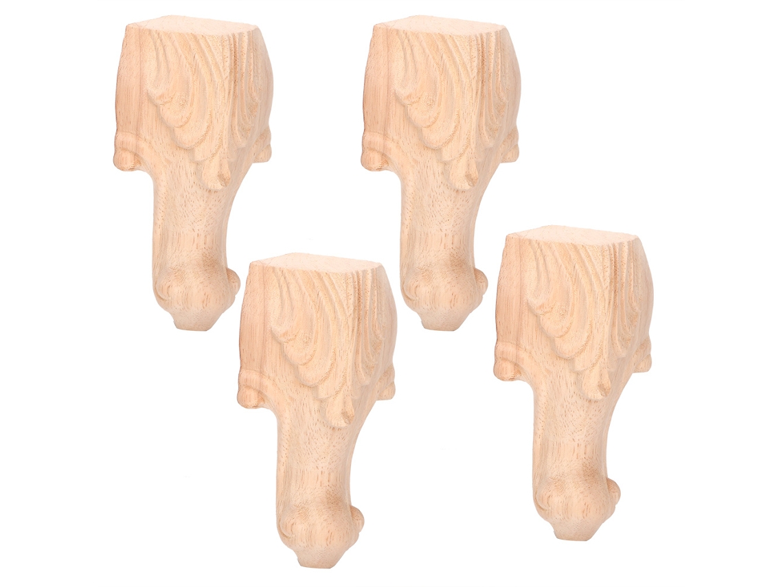 Patas De Muebles Grabadas Para Armario, Mesa, Sofá, Estilo Europeo, 15x6cm, Madera.