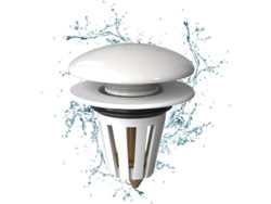 Tapón Universal De Cerámica Blanca Para Fregadero Con Filtro De Desagüe Emergente Antiobstrucción.