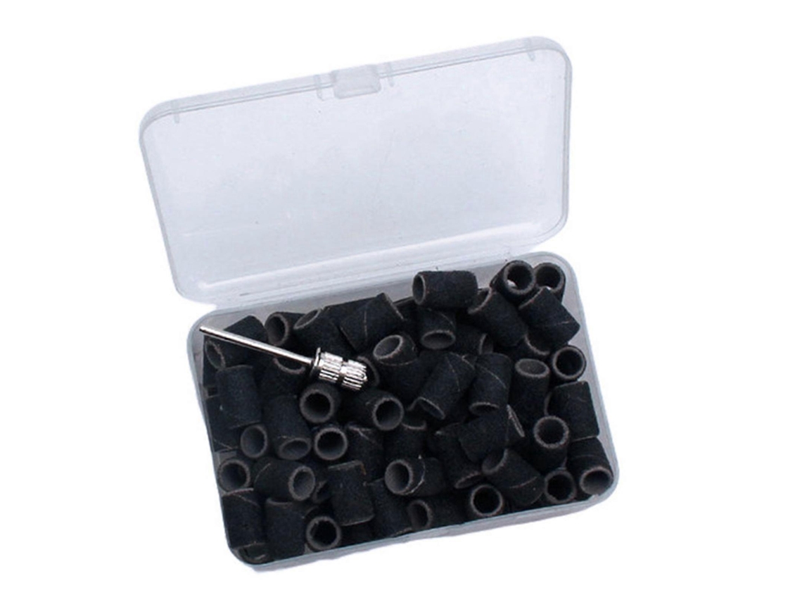 Bandas de lijado para brocas de torno de uñas, bandas de lijado eléctricas profesionales de grano 80/120/150/180/240 para manicura y pedicura, negras Hengrongshen