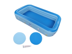 Piscina Inflable De Pvc Portátil Reforzada Para Niños Y Adultos Azul Blanca