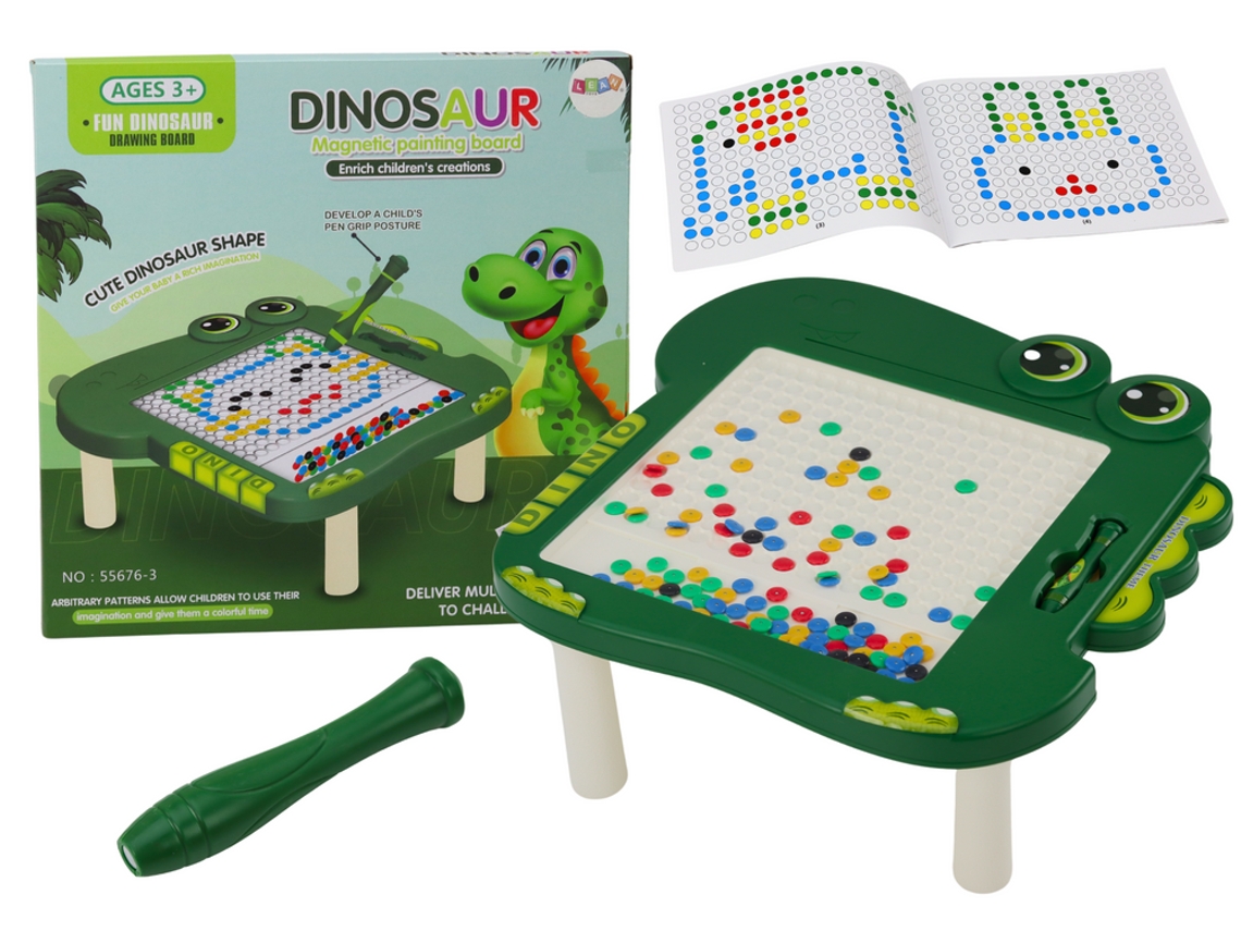 Pizarra magnética educativa de dinosaurios, almohadilla de escritorio, rompecabezas, verde B.active