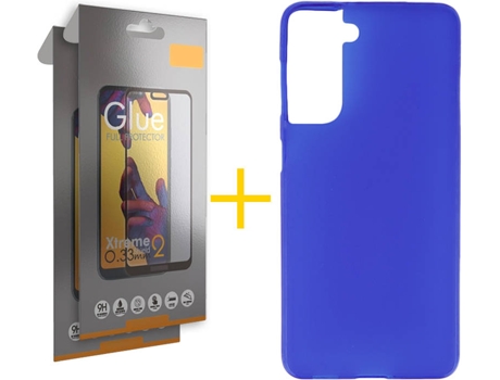 Carcasa + 2 Protectores de Pantalla para Samsung Galaxy S22 Plus 5G SKYHE Azul
