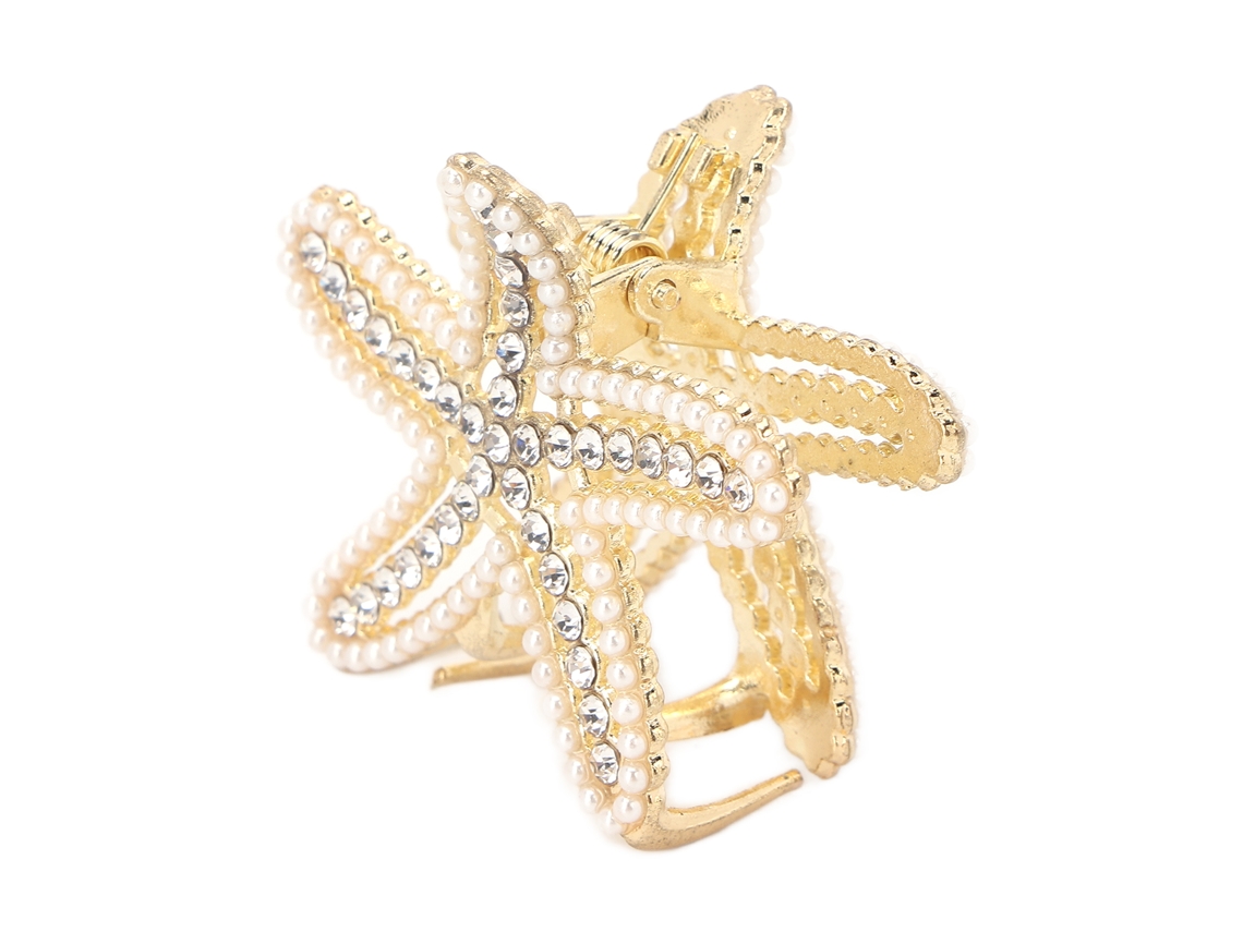 Pinzas De Garra Con Piedras Strass, Perlas Falsas Y Aleación De Metal Para Mujeres Y Niñas Accessorios De Pelo Estrella De Mar