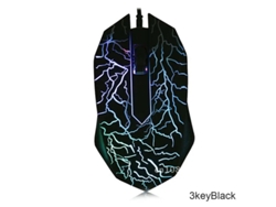 Ratón para juegos Yizhood de 3 teclas, 2400 dpi, LED colorido, profesional, ultra preciso, con cable USB, color negro
