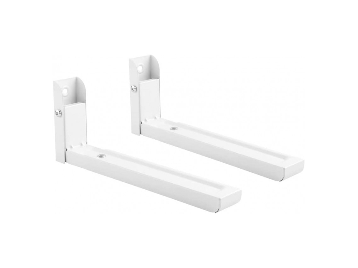 Soporte De Pared Para Microondas Cocinas Escuadra Plegable De Montaje Equipos De Audio Color Blanco HOLMIOS