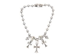 Pulsera De Cruz De Metal De Acero Inoxidable De Estilo Vintage Con Cuentas - Regalo De Buena Suerte Para Hombres Y Mujeres