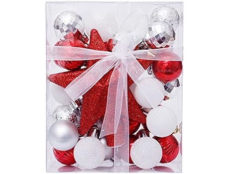 Decoración del árbol de Navidad 30pcs 3cm Decoración del árbol de Navidad Decoración Bola de la decoración de Navidad
