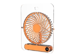 Ventilador de mesa plegable EIFSON, 5 velocidades, transparente/naranja