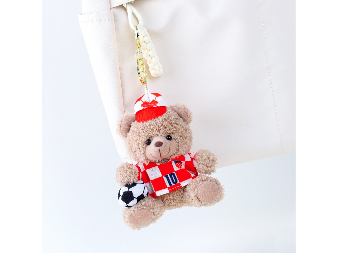 Llavero Oso Peluche Croacia Nº10 Copa Mundial 2026, Accesorio Hincha, Colgante Suave Regalo Fan Fútbol Calidad Premium