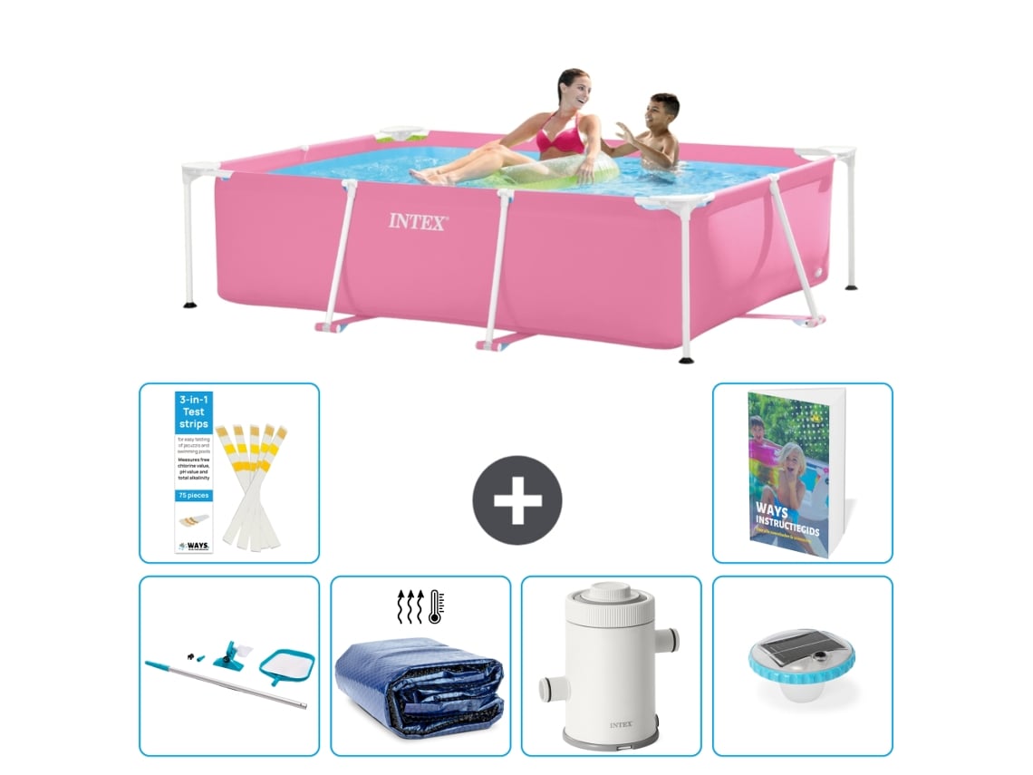 Intex Piscina Com Estrutura Retangular - 220x150x60 Cm - 7-peças S131