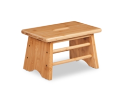 Relaxdays Taburete Bajo Bambú, Resiste Hasta 100 Kg, Reposapiés Resistente, 20 X 33 X 21,5 Cm, Banqueta Baño, Natural