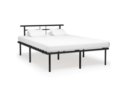 Estructura De Cama Sin Colchón Metal Negro 140x200 Cm