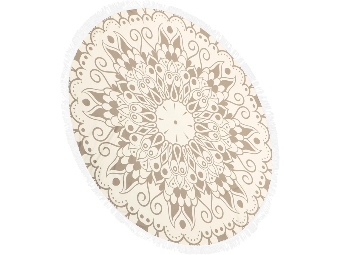 Toalla de playa redonda con estampado de mandala, toalla de baño multifuncional.