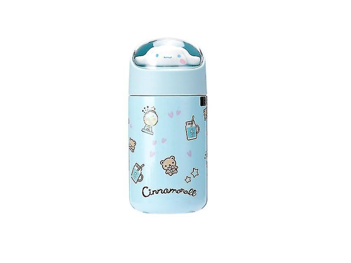 Termo de acero inoxidable de 280 ml con diseño de dibujos animados para café, té, leche y niños, portátil para coche, bicicleta eléctrica (azul)