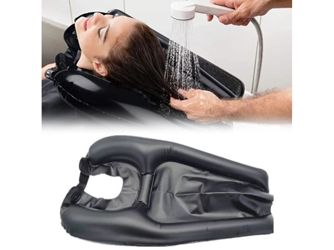 SURENHAP Bañera Inflable portátil para Lavado de Cabeza Lavadora de Cabeza Inflable Negra 60 * 38 * 5 Cm Adulto Anticaída