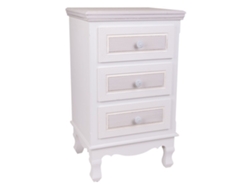 Mesita de Noche WANDERLUST DECO (Madera - Blanco - 41 x 33,5 x 68 cm)