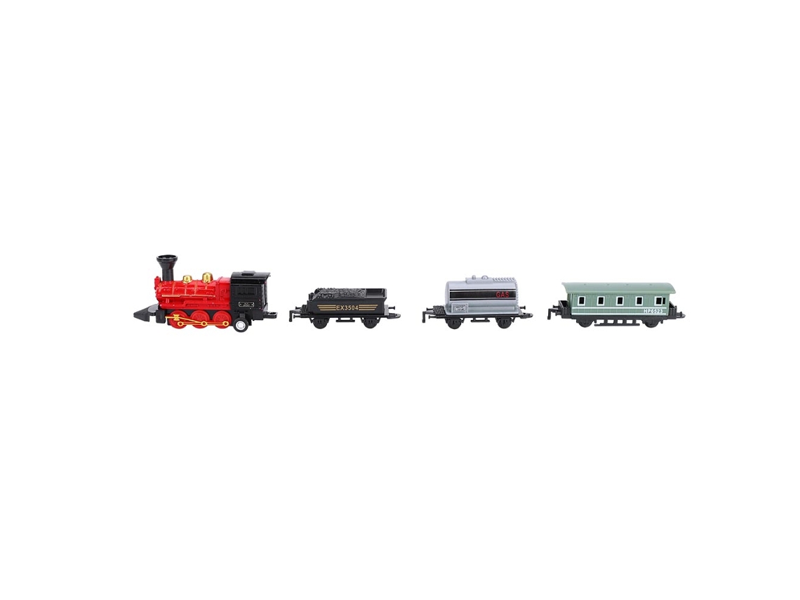 Mali brinquedo Trem de Vapor Simulado de Liga Clássico com Função de Retorno para Crianças (vermelho)