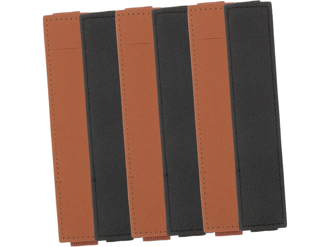 Juego de 6 estuches para plumas estilográficas con bandas elásticas, color negro y marrón. Gokoco