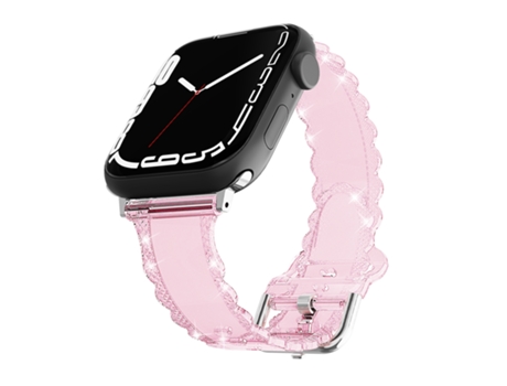 Correa de reloj inteligente para Apple Watch Ultra 49 mm Textura de diamante Encaje Transparente TPU (Rojo)
