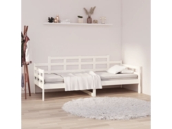 Sofá Cama Madera de Pino Macizo Blanco (90x200 cm)