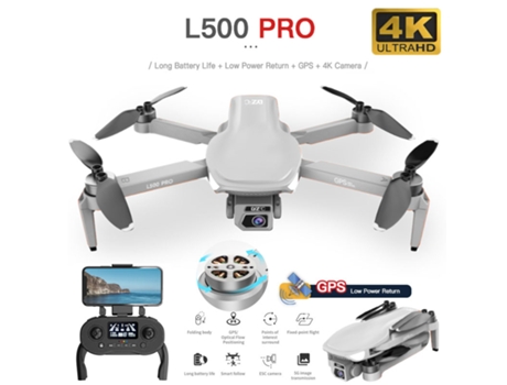 Dron de control remoto GPS L500Pro (4K - Duración de la batería: 25 min - Gris) YIZHOOD