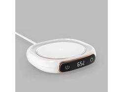 Base para taza calentada SFUSHOS (blanca, calentamiento rápido en 3 segundos, 3 temperaturas ajustables, recordatorio de apagado automático inteligente)