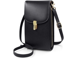 Bolso De Hombro Bandolera Para Móvil - Bolso Femenino De Cuero Pu - Negro