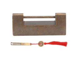 Candado Decorativo Antiguo Chino De Latón Con Separación De 4,4 Cm Para Muebles Y Cajas De Madera.