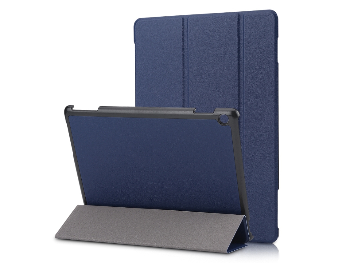 Funda de piel sintética para Huawei Mediapad M3 Lite 10, color azul oscuro y dorado claro