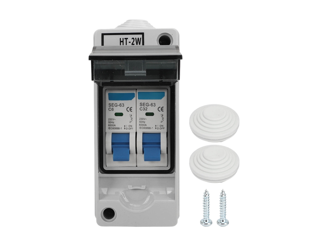 Disyuntor miniatura Veloriskku de 2 pines con gran capacidad de ruptura y caja de distribución de 6A 32A.