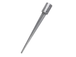Piqueta Metálica Circular Gris Ø 10cm/90cm para Fijación de Estructuras y Postes