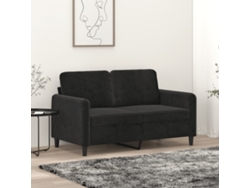 Sofá De 2 Plazas Terciopelo Negro 120 Cm