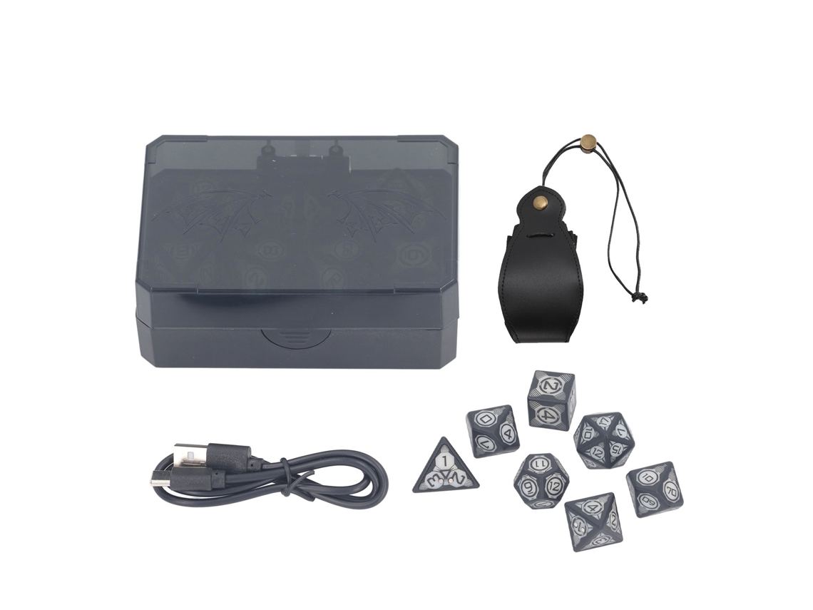 Juego de 7 dados LED recargables que brillan para juegos de mesa Hjkjyx