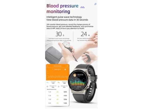 Smartwatch deportivo, pantalla HD de 1,3 pulgadas, 30 días en espera, plateado CHRONUS