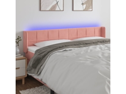 Cabecero Con Led De Terciopelo Rosa 203x16x78/88 Cm