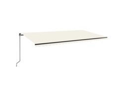 Maison Exclusive - Toldo Retráctil Manual Con Luz Led Color Crema 600x350 Cm