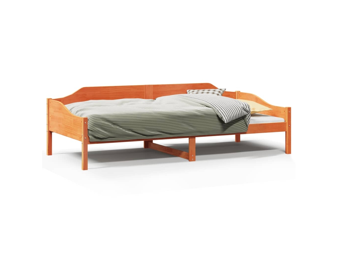 Maison Exclusive - Cama Sin Colchón Madera Maciza Pino Marrón Cera 80x200 Cm