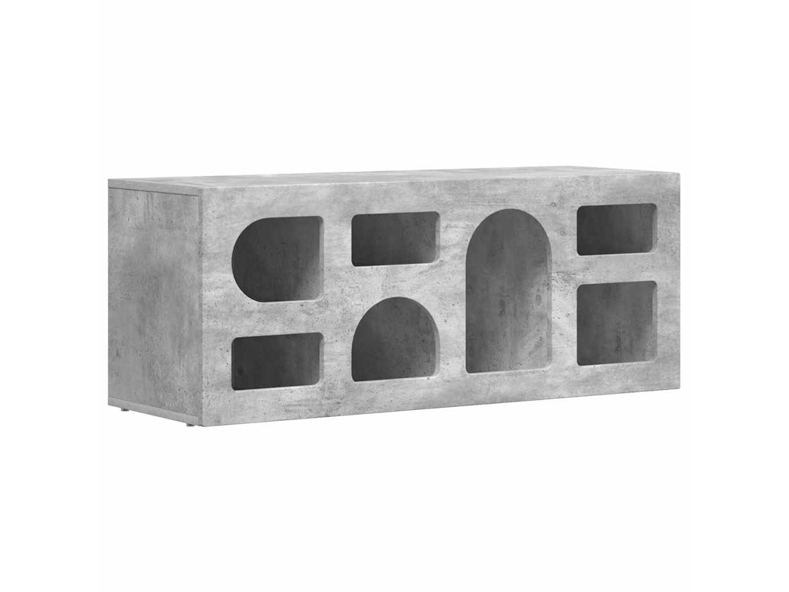 Mueble de TV gris de madera procesada MAISON EXCLUSIVE (100x35x40 cm)