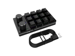 Teclado mecánico para juegos macro de 12 teclas y 2 botones, teclas programables con LED para edición de juegos, color blanco Ly Ebike