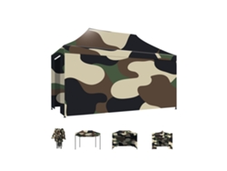 Cenador de jardín plegable Taman 3x4.5 con paredes laterales y mosquitera de camuflaje.